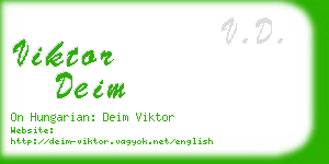 viktor deim business card